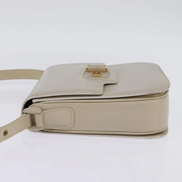GUCCI Shoulder Bag Leather Beige Gold 26 001 0647 Auth BA5931 - Picture 6 of 16